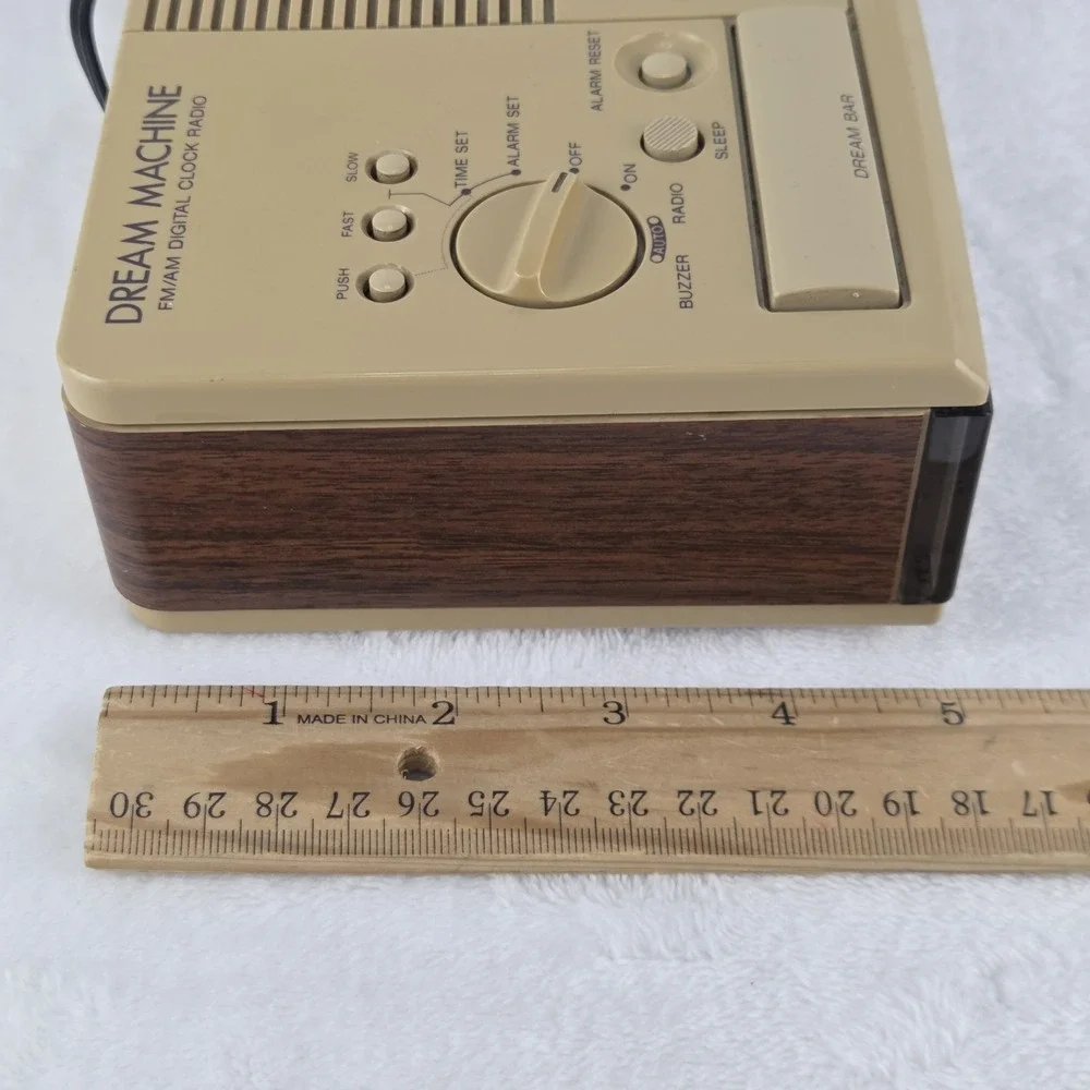 Vintage Sony Dream Machine ICF-C3W AM FM Digital Alarm Clock Radio Woodgrain